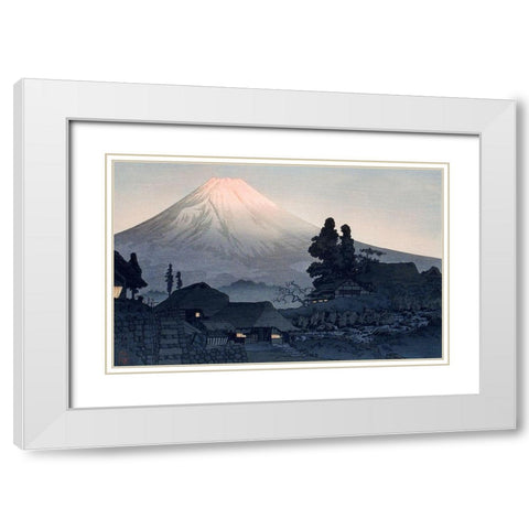 Mount Fuji From Mizukubo White Modern Wood Framed Art Print with Double Matting by Takahashi, Hiroaki
