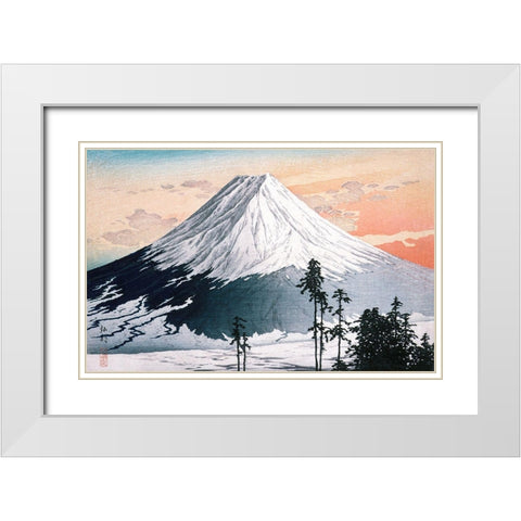 Katsuyama Neighborhood White Modern Wood Framed Art Print with Double Matting by Takahashi, Hiroaki