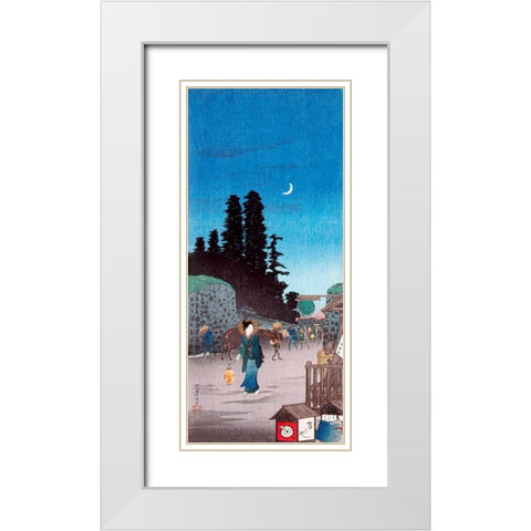 The Big Gate at Yotsuya White Modern Wood Framed Art Print with Double Matting by Takahashi, Hiroaki