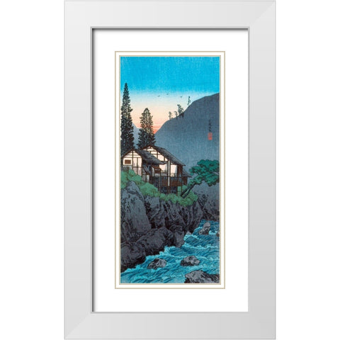 Hakone White Modern Wood Framed Art Print with Double Matting by Takahashi, Hiroaki