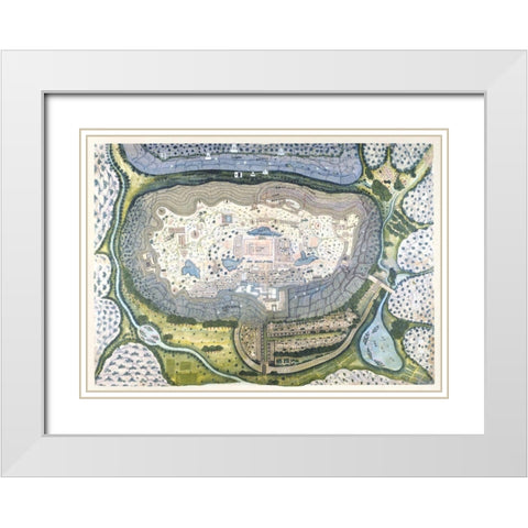 Fortified City of Ranthambhor White Modern Wood Framed Art Print with Double Matting by Generation of Bagta