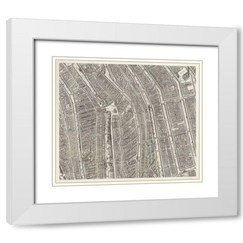 Map of Amsterdam White Modern Wood Framed Art Print with Double Matting by Florisz, Balthasar