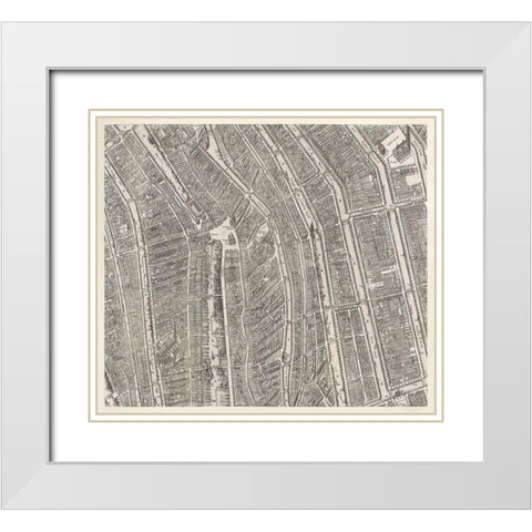 Map of Amsterdam White Modern Wood Framed Art Print with Double Matting by Florisz, Balthasar