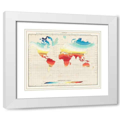 Geographical natural history or basic features of a general natural history of the three realms 1850 White Modern Wood Framed Art Print with Double Matting by Ebel, Wilhelm