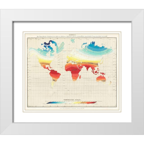 Geographical natural history or basic features of a general natural history of the three realms 1850 White Modern Wood Framed Art Print with Double Matting by Ebel, Wilhelm