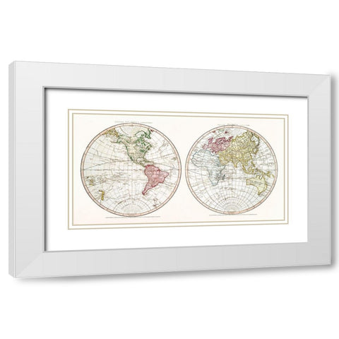 New World 1790 White Modern Wood Framed Art Print with Double Matting by Faden, William