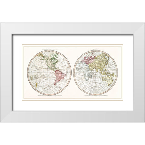 New World 1790 White Modern Wood Framed Art Print with Double Matting by Faden, William