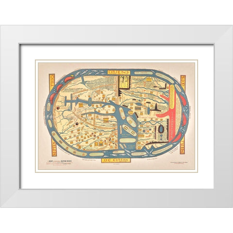 S Beati Liebanensis mappam mundi ad exemplar ecclesiae Snacto Severi 1895 White Modern Wood Framed Art Print with Double Matting by Maier, Verlag Von Otto