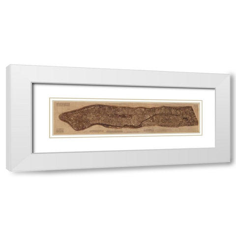 New York City-photographed from two miles up in the air 1922 White Modern Wood Framed Art Print with Double Matting by The Lionel Pincus and Princess Firyal Map Division