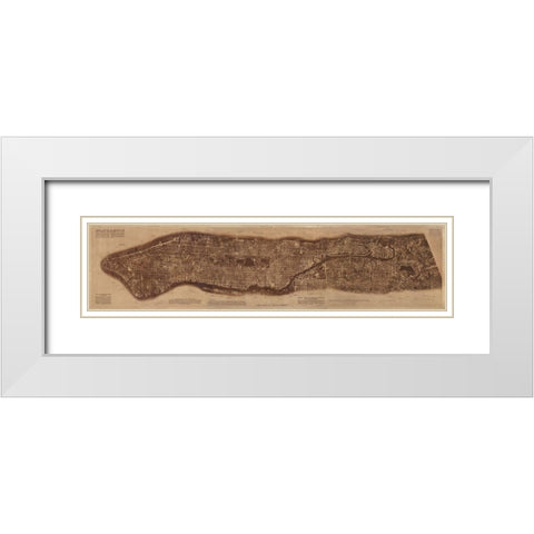 New York City-photographed from two miles up in the air 1922 White Modern Wood Framed Art Print with Double Matting by The Lionel Pincus and Princess Firyal Map Division