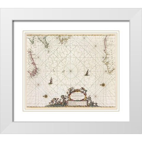 Paskaert vant in comen vant Canaal White Modern Wood Framed Art Print with Double Matting by Goos, Pieter