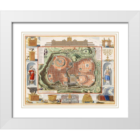 View of Jerusalems Temple Mount from the East White Modern Wood Framed Art Print with Double Matting by The Rijksmuseum