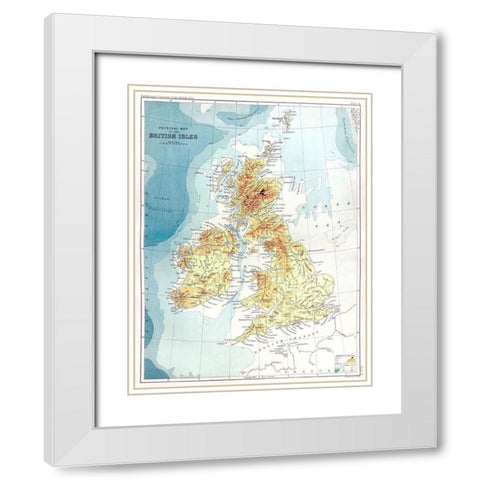Gazetteer of the British Isles-statistical and topographical 1887 White Modern Wood Framed Art Print with Double Matting by Bartholomew, John