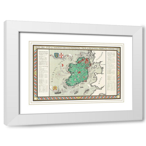 Irish Free State and Northern Ireland 1929 White Modern Wood Framed Art Print with Double Matting by Gil, MacDonald