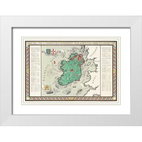 Irish Free State and Northern Ireland 1929 White Modern Wood Framed Art Print with Double Matting by Gil, MacDonald