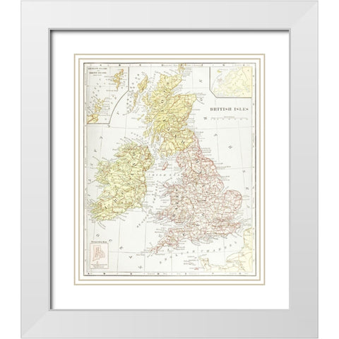 Geography of the British Isles 1886 White Modern Wood Framed Art Print with Double Matting by Davidson, Thomas McLaren