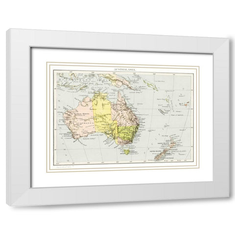 Orient Line Guide 1885 White Modern Wood Framed Art Print with Double Matting by Loftie, William John