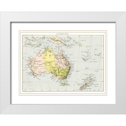 Orient Line Guide 1885 White Modern Wood Framed Art Print with Double Matting by Loftie, William John