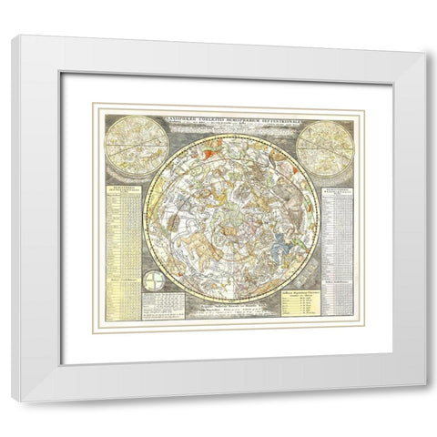 Star map of the northern starry sky White Modern Wood Framed Art Print with Double Matting by Allard, Carel