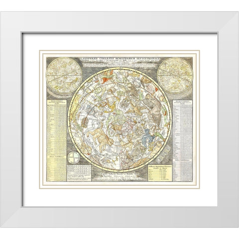 Star map of the northern starry sky White Modern Wood Framed Art Print with Double Matting by Allard, Carel