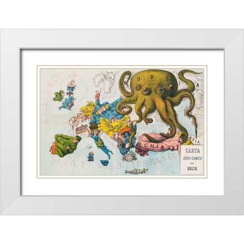 Papagallo no15 the Russian Octopus Year VI White Modern Wood Framed Art Print with Double Matting by Grossi, Augusto