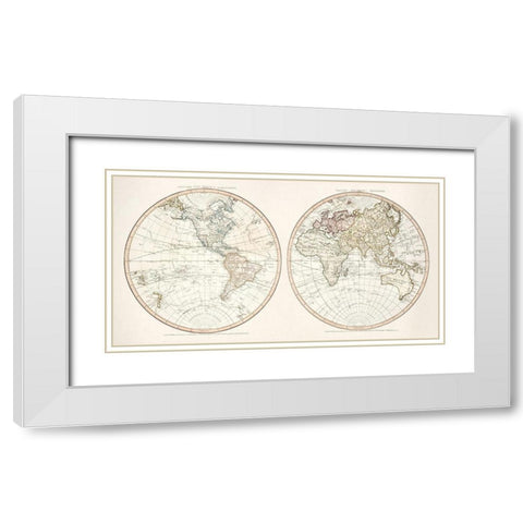 New World 1786 White Modern Wood Framed Art Print with Double Matting by Faden, William