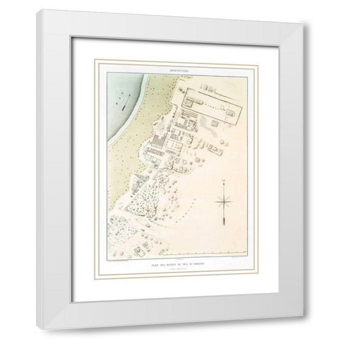 Plan of the ruins of Tell el Amarna 1878 White Modern Wood Framed Art Print with Double Matting by d Avennes, Emile Prisse