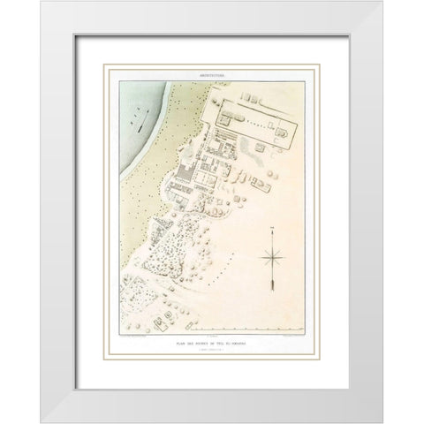Plan of the ruins of Tell el Amarna 1878 White Modern Wood Framed Art Print with Double Matting by d Avennes, Emile Prisse