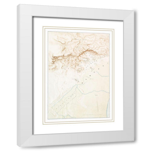 Topographic map of the ruins of Thebes White Modern Wood Framed Art Print with Double Matting by d Avennes, Emile Prisse