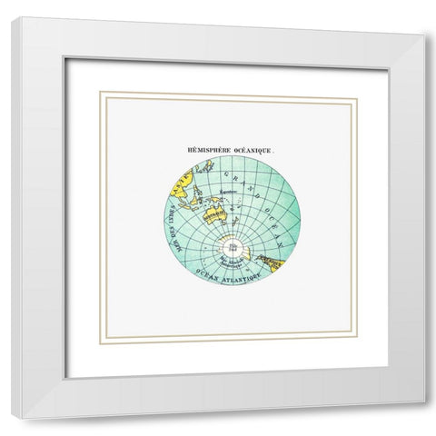 World atlas from Voyeurs Checklist 1881 White Modern Wood Framed Art Print with Double Matting by British Library