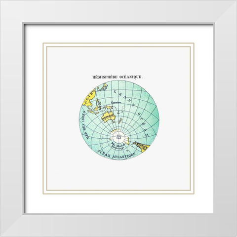 World atlas from Voyeurs Checklist 1881 White Modern Wood Framed Art Print with Double Matting by British Library