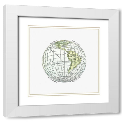 World atlas from The Practical Teaching of Geography 1878 White Modern Wood Framed Art Print with Double Matting by British Library