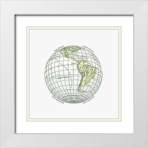 World atlas from The Practical Teaching of Geography 1878 White Modern Wood Framed Art Print with Double Matting by British Library