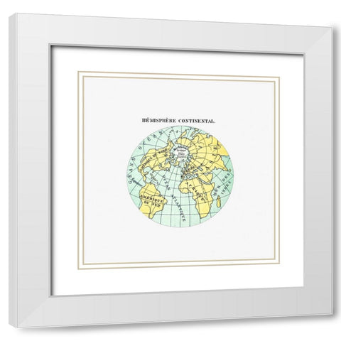 World atlas from Voyeurs Checklist 1881 White Modern Wood Framed Art Print with Double Matting by British Library
