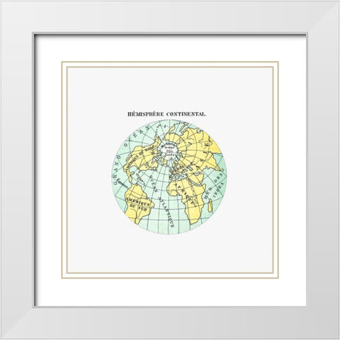 World atlas from Voyeurs Checklist 1881 White Modern Wood Framed Art Print with Double Matting by British Library