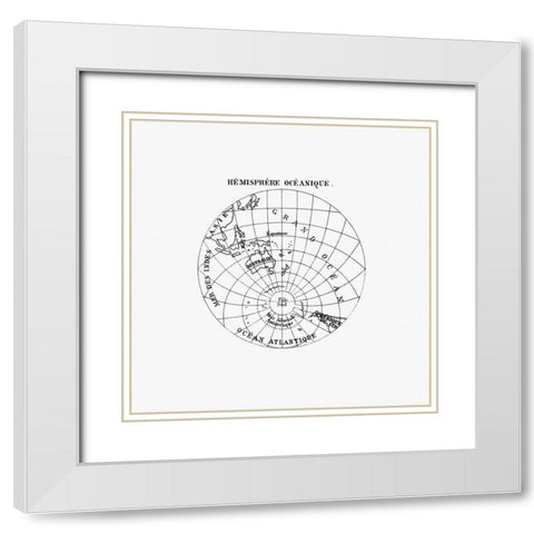 World atlas from Voyeurs Checklist 1881 White Modern Wood Framed Art Print with Double Matting by British Library