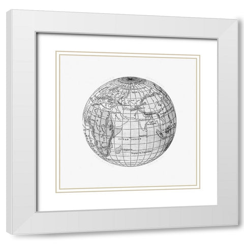 World atlas from The Practical Teaching of Geography 1878 White Modern Wood Framed Art Print with Double Matting by British Library