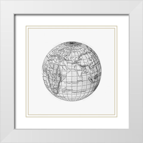World atlas from The Practical Teaching of Geography 1878 White Modern Wood Framed Art Print with Double Matting by British Library