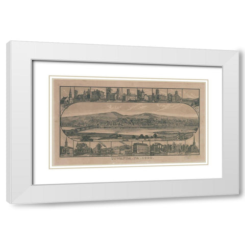 Towanda-Pennsylvania 1880 White Modern Wood Framed Art Print with Double Matting by Vintage Places
