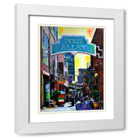 Post Alley White Modern Wood Framed Art Print with Double Matting by Ghanooni, Sarah