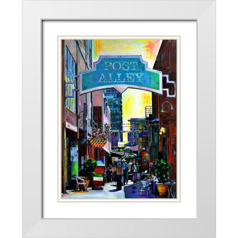 Post Alley White Modern Wood Framed Art Print with Double Matting by Ghanooni, Sarah