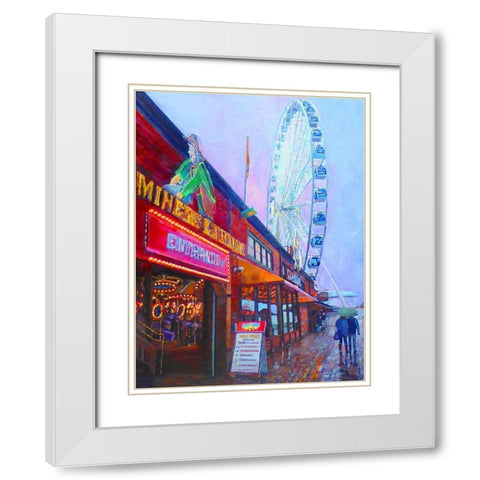 Rainy Days White Modern Wood Framed Art Print with Double Matting by Ghanooni, Sarah