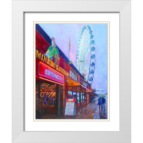 Rainy Days White Modern Wood Framed Art Print with Double Matting by Ghanooni, Sarah