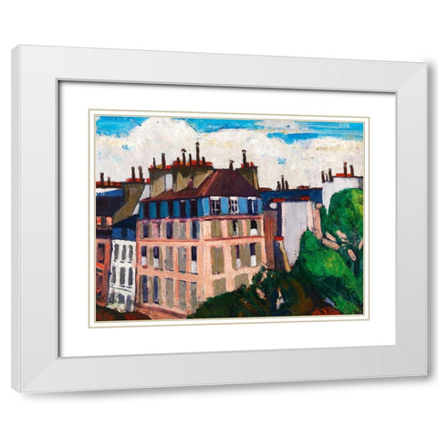 Rooftops-Paris White Modern Wood Framed Art Print with Double Matting by Sayen, Henry Lyman