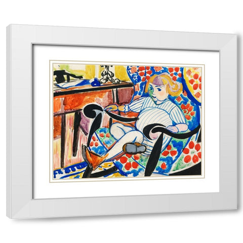 Gouache White Modern Wood Framed Art Print with Double Matting by Sayen, Henry Lyman