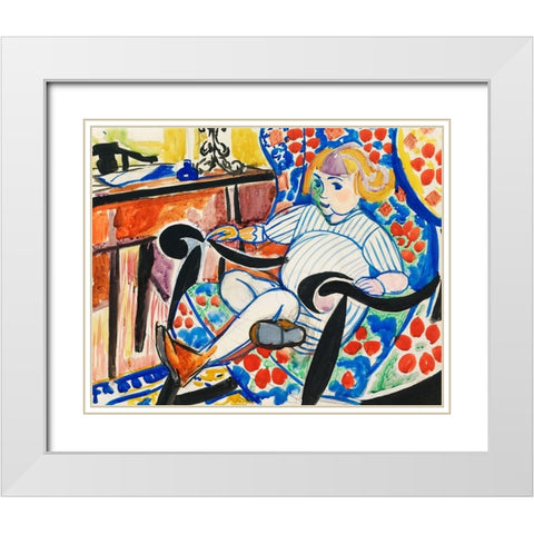 Gouache White Modern Wood Framed Art Print with Double Matting by Sayen, Henry Lyman