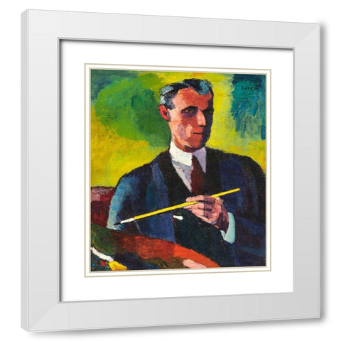 Self-Portrait White Modern Wood Framed Art Print with Double Matting by Sayen, Henry Lyman