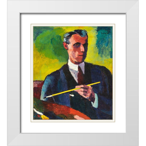 Self-Portrait White Modern Wood Framed Art Print with Double Matting by Sayen, Henry Lyman