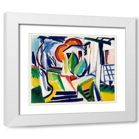 Fugue White Modern Wood Framed Art Print with Double Matting by Sayen, Henry Lyman