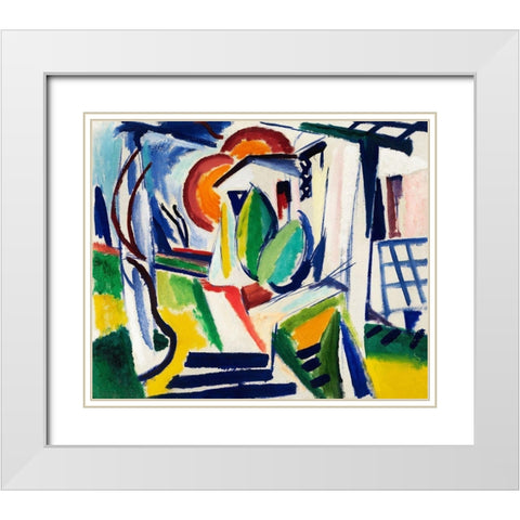 Fugue White Modern Wood Framed Art Print with Double Matting by Sayen, Henry Lyman